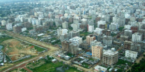 Dhaka city aerial view